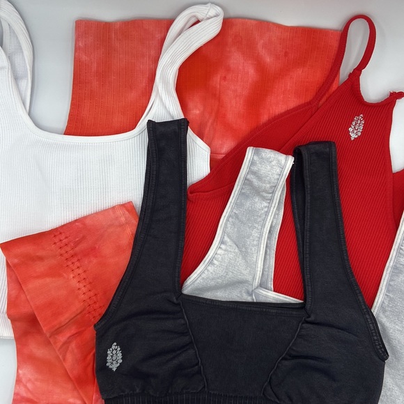 NEW! $78 FREE PEOPLE Movement High-Rise GOOD KARMA XS/S Orange Tie Dyed Leggings - Picture 11 of 17